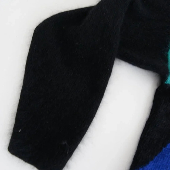 Vintage Braemar by Jeremy Scott Black &  Neon 58% Silk 10% Angora Sweater L - Picture 8 of 12